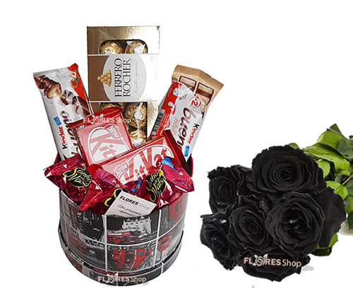 3316 Box Chocolates e Rosas Negras
